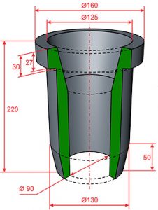 Насадка ГЦР-250 Сливная 90х160х220 (10080CVX90U03)